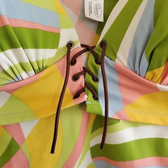 2/$20 Diane Poitiere Retro 70s Swimsuit Top - Picture 4 of 8